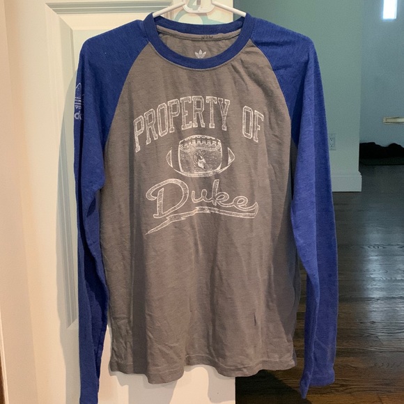 🎉HP🎉Adidas Duke University Distressed 3/4 Sleeve Baseball Style Shirt Boys XL - Picture 1 of 6